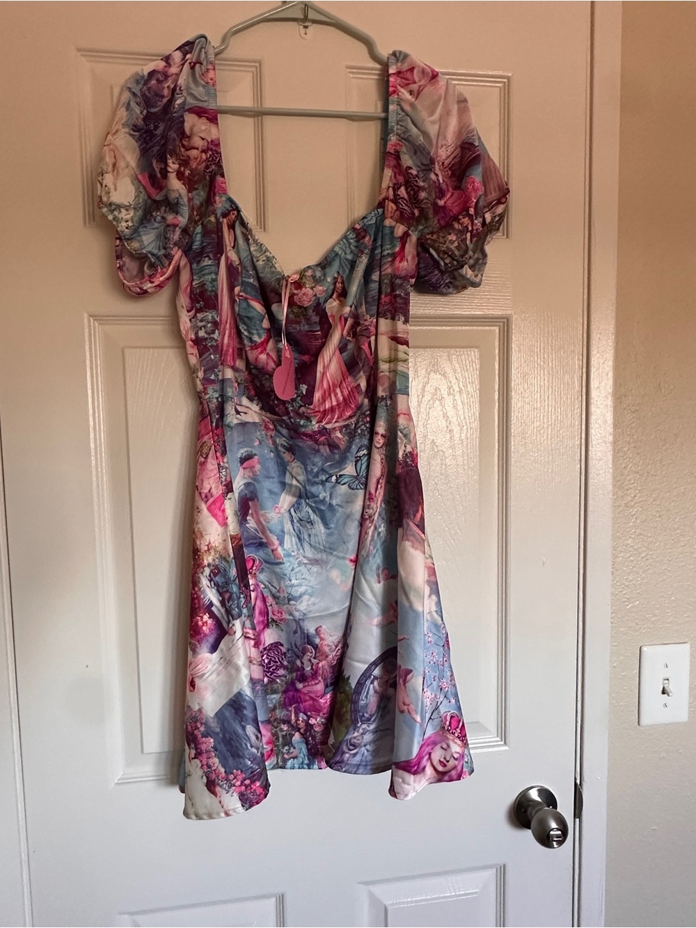 NWT Sugar Thrillz NWT XXL Renaissance Fairytale Print Puff Sleeve Skater Dress